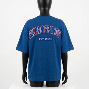 T-shirt en coton de haute qualité 240 GSM, coupe ample, bleu marine, impression personnalisée, t-shirt oversize pour homme, t-shirts oversize en coton pour femme - Product Image 6