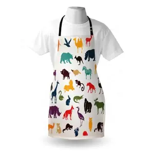 引人注目的家庭清洁Pinafore幸运猫清洁定制厨房围裙女性棉麻围裙家庭烹饪围裙
