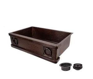 Attractive Hammered Copper <b>Sink</b> <b>Kitchen</b> Vessel Bowl <b>Sinks</b> Counter Top Wash Basin <b>for</b> Home Usage & Decorative Purpose - Product Image 2