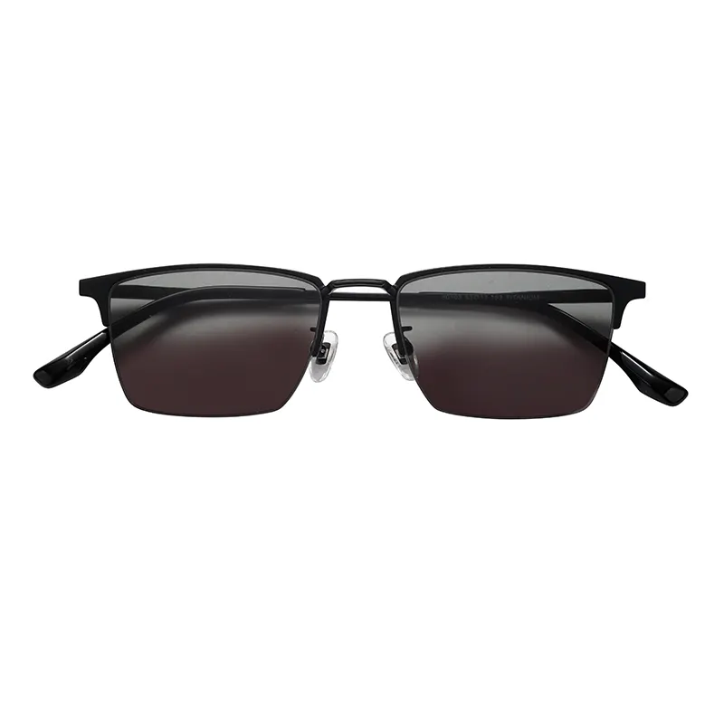 Lunettes de soleil rectangulaires vintage en titane pour hommes, style business, monture de lunettes de soleil polarisées