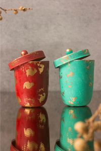 Vela de tarro llena de cera de Metal rojo y verde más vendida cena en casa y boda - Product Image 6
