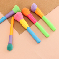 Ensemble de pinceaux de maquillage de 12 pièces avec logo personnalisé, couleur arc-en-ciel, poils synthétiques vegan, manche en plastique, kit de pinceaux de maquillage cosmétique