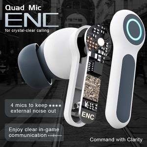 G07 Auriculares TWS para juegos de baja latencia Auriculares inalámbricos para juegos de jugadores Emparejamiento dual V5.4 ENC Cancelación de ruido - Product Image 6