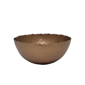 Design fait à la main en fer forme ronde bol de service alimentaire fini en cuivre cuisine et table de service et bols décoratifs - Product Image 1