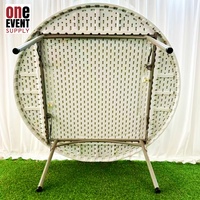 Table ronde pliable blanche de 60 pieds, très résistante, en plastique PE, pour les mariages, les fêtes, les événements et l'usage domestique