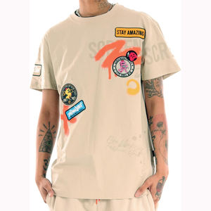 T-shirt pour homme de haute qualité 100% coton, style boxy, streetwear hip-hop, technique ultra premium, t-shirt personnalisable avec logo - Product Image 1