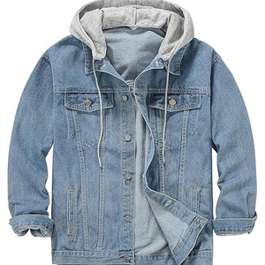 Chaqueta de Mezclilla con Capucha para Otoño e Invierno, Chaqueta Informal de Calle para Hombre, Ropa Exterior de Color Sólido, Chaqueta Holgada de Mezclilla para Parejas, Chaqueta con Capucha Desmontable - Product Image 2