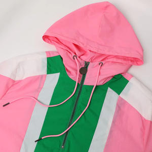 Chaqueta Cortavientos de Nailon de Alta Calidad, Impermeable, Transpirable, con Cierre de Cremallera, Talla Grande, Ligera, Color Block, Anorak, Venta al por Mayor - Product Image 3
