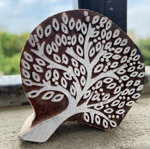 Sellos de Madera con Diseño del Árbol de la Vida |   Tela Textil India, Papel, Estampado a Mano con Palma - Product Image 1
