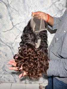 Perruque en Cheveux Humains Indiens de la Meilleure Qualité Exportation, Couleurs Naturelles Noir & Marron, Perruque Lace HD, Sans Nœuds, Cuticules Alignées, Vente en Gros - Product Image 4