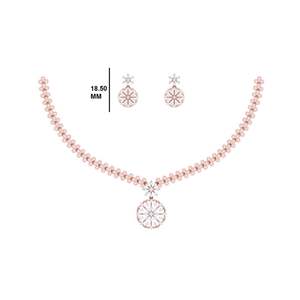 Collier pendentif en diamant d'inspiration florale vintage en or rose 14 carats pour femmes - Cadeau de mariage, d'anniversaire et de fiançailles - Product Image 2