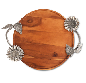 Nouveau design plateau en bois rond plateau de service à café maison hôtel plateaux cadeau de pendaison de crémaillère personnalisé prix le plus bas - Product Image 2