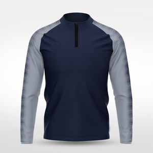 เสื้อแขนยาวซิปสี่ส่วนแบบกลับด้านได้ ระเหิดสีได้ คุณภาพพรีเมียม สำหรับกีฬา ระบายเหงื่อได้ดี น้ำหนักเบา เหมาะสำหรับการฝึกซ้อม - Product Image 1