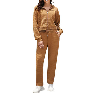 Conjunto Deportivo Informal para Mujer de Talla Grande, con Cremallera, 100% Algodón, Transpirable, Ecológico, para Correr en Invierno - Product Image 1