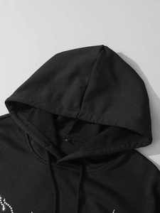 Sweat à capuche zippé personnalisé avec strass, haute qualité, entièrement zippé, en polaire unie, coupe classique, pour l'hiver, vente en gros - Product Image 4