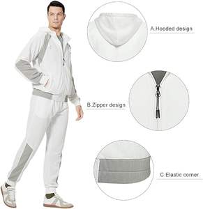 Trajes de pista delanteros con cremallera para hombre personalizados al por mayor buena calidad troncos negros estampados estilo casual de talla grande transpirable para invierno - Product Image 5