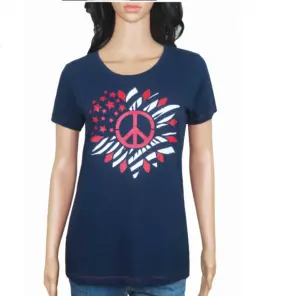 Wholesale Ladies Navy Printed TShirt Surplus Stocklot from India High Quality & Affordable Prices