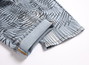 Của nam giới stonewashed denim Loe Quần với hỗn loạn in hip hop và phong cách đường phố cao thêu và đinh tán trang trí - Product Image 6