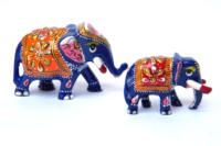 Statue décorative d'éléphant en métal blanc moderne, peinte à la main, de style traditionnel indien, pour jardin ou baptême, en aluminium.