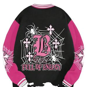 Nouvelle arrivée, veste en laine pour homme, style anime, manches longues, OEM ODM, col montant brodé, motif cœur - Product Image 2