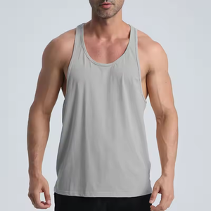 Camisetas sin mangas con estampado transpirable de verano de entrenamiento para hombre de algodón con logotipo personalizado - Product Image 2