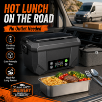 Boîte à lunch chauffante rechargeable, boîte à bento chauffante sans fil, chauffe-plat portable, boîte à repas 100W pour le personnel du garage