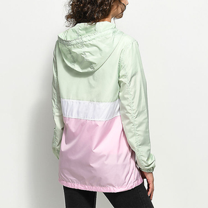 High Quality New Arrival Custom Color Block Hooded <b>Pullover</b> Windbreaker <b>Jacket</b> Women - Product Image 2