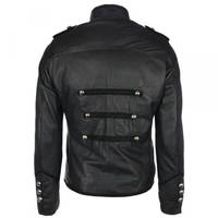 Veste en cuir gothique noire pour homme