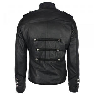 Mens Black <b>Gothic</b> Leather <b>Jacket</b> - Product Image 2