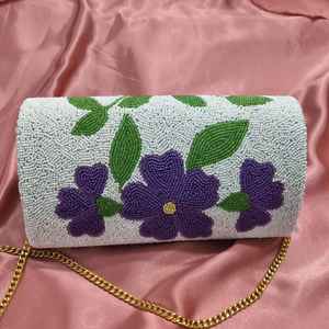 vLemon Beaded <b>Bag</b>, Purse Lemon Beaded Lemon <b>Clutch</b>, Yellow Lemon Summer Vacation Purse, Unique <b>White</b> Beaded <b>Clutch</b> Lemon - Product Image 1