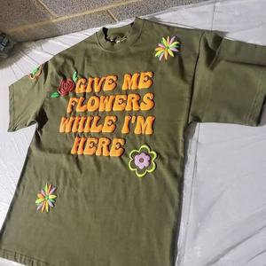 Personalizado para hombre Puff Imprimir Streetwear Tee OEM Fábrica de algodón de gran tamaño T Shirt 3D Raised Logo Design Shirt - Product Image 3