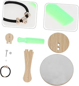 Espejo giratorio de madera, mesa, decoración de madera para escritorio, espejo de maquillaje, espejo redondo de escritorio - Product Image 2