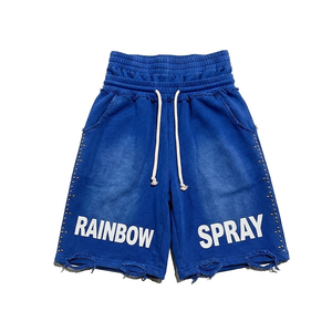 Shorts d'été personnalisés pour hommes 100 % coton, coupe sportive, taille mi-haute, style rétro délavé, séchage rapide et respirant - Product Image 2