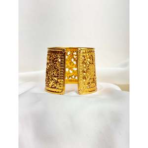 Bracelet manchette en argent sterling 925 poli or, style mode - Product Image 4