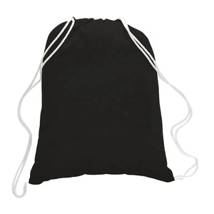 Organic Cotton Drawstring Pouch Reusable Eco-Friendly Printed Tote <b>Canvas</b> Bag with Logo for Shopping - Product Image 1