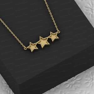 San Valentín 925 forma de estrella de plata Collet Cup en blanco Semi montaje encanto colgante collar ajuste resina y cenizas trabajo Joyería hallazgos - Product Image 3