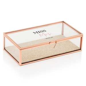 Boîtes à bagues en verre et métal de forme carrée de qualité supérieure, parfaites pour ranger les bagues, les colliers et les accessoires fins. - Product Image 5