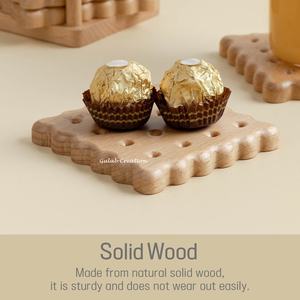 Ensemble de sous-verres carrés en bois de manguier avec support assorti pour une protection de table écologique pour la maison et la cuisine - Product Image 3