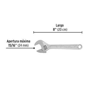 6 Llave ajustable (periquito) 8 'cromado, Pretul - Product Image 4
