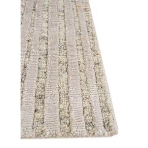 Alfombra Azalea Ivory de Lana y Seda de Bambú Anudada a Mano con Patrón Geométrico Abstracto para el Hogar, Pasillo o Suelo, Grosor de 10 mm - Modelo Aiwb-4010 - Product Image 4