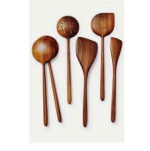 Ensaladera de madera hecha a mano, juego de servidores, producto indio, tarifa de fábrica para uso doméstico en la cocina - Product Image 2