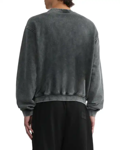 Couper et coudre sweat personnalisé surdimensionné vintage lavage à l'acide sweats à capuche ras du cou 400gsm sweats à capuche délavés au soleil - Product Image 3