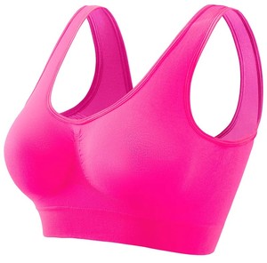 Custom OEM Women's Pink Racerback Sports <b>Bra</b> Scoop <b>Neck</b> Seamless Medium Support Yoga Workout Breathable Spandex Polyester 2026 - Product Image 1