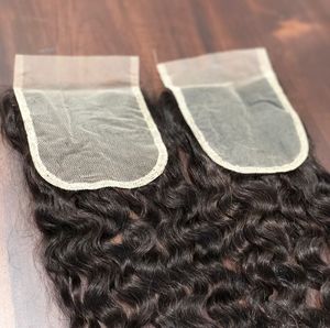Vente en gros 100% extensions de cheveux humains vierges indiens de haute qualité 14 \ "lâche bouclés 4x4 HD fermeture en dentelle transparente - Product Image 1