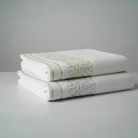 Ensemble de 2 serviettes de toilette et de visage en coton jacquard uni de qualité supérieure - Douces et polyvalentes pour la maison, la cuisine, l'hôtel, la plage - 50x90 cm