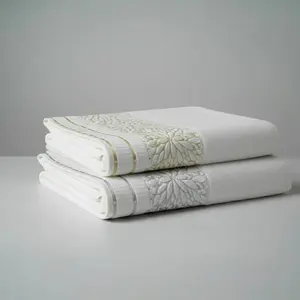 Ensemble de 2 serviettes de toilette et de visage en coton uni de qualité supérieure - Douces et polyvalentes pour la maison, la cuisine, l'hôtel, la plage - 50x90 cm - Product Image 3