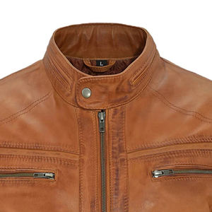 Chaqueta de cuero genuino para hombre, ropa de calle, chaqueta de cuero de motorista genuino personalizada 2025 - Product Image 5