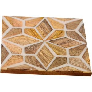Posavasos cuadrados de madera de nogal de alta calidad Posavasos de estilo clásico ecológicos Directo de fábrica Posavasos personalizables Alfombrillas - Product Image 2