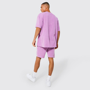 Conjuntos de jogging de algodón de verano para hombres de moda Color de contraste Media manga corta y pantalones cortos Chándal estampado Logotipo personalizado MOQ 2PCs - Product Image 5