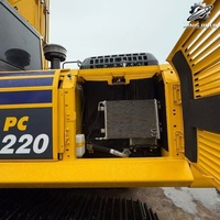 Excavatrice sur chenilles Komatsu PC220, 22 tonnes, hydraulique, moteur SAA6D107, d'occasion, japonaise, pour travaux de construction lourds